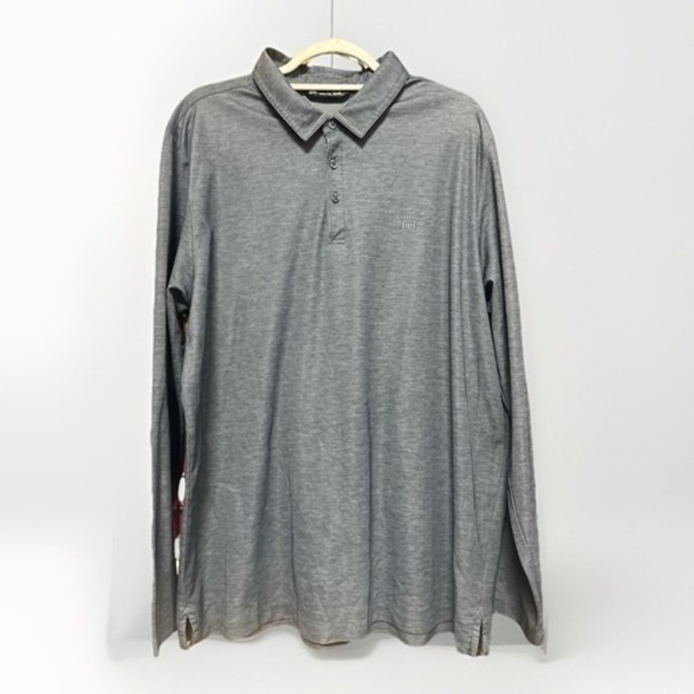Travis Mathew Polo Shirt Men's Size XXL Golf Performance Collared Long Sleeve